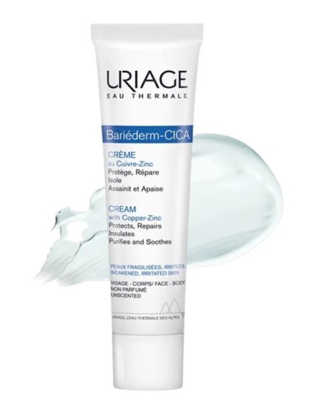 Bariederm cica cobre-zinc heridas crema 40 ml Uriage
