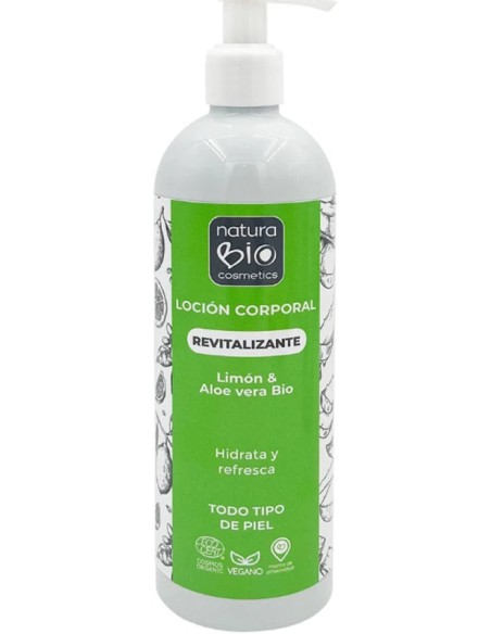 Loción corporal revitalizante limón-aloe 500 ml NaturaBIO Cosmetics