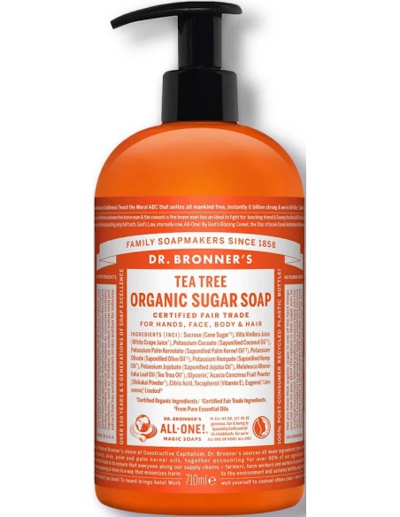 Jabón de azúcar árbol del té 710 ml Dr. Bronner's