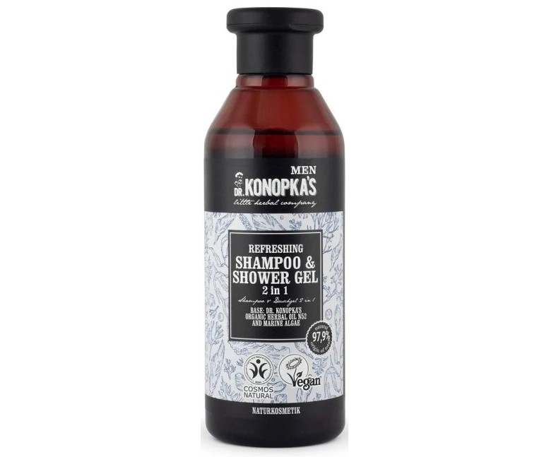 Men champú-gel ducha refrescante 2 en 1 veg. 280 ml Konopka