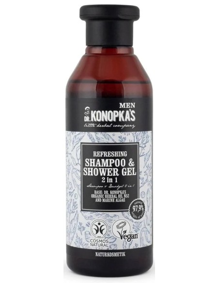 Men champú-gel ducha refrescante 2 en 1 veg. 280 ml Konopka