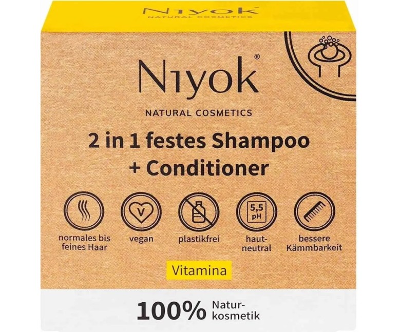 Champú + acondicionador sólido vitamina 80 gr Niyok