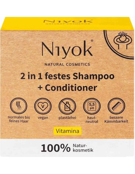 Champú + acondicionador sólido vitamina 80 gr Niyok