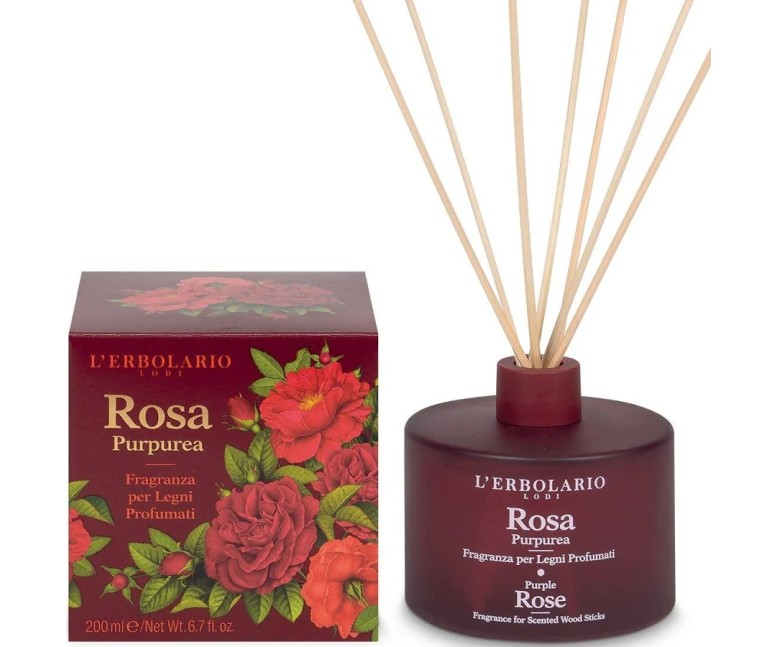 Rosa purpúrea fragancia para leños (mikados) 200 ml L'Erbolario