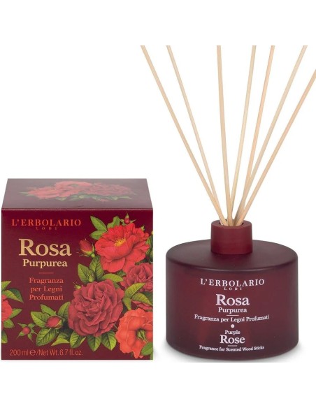 Rosa purpúrea fragancia para leños (mikados) 200 ml L'Erbolario
