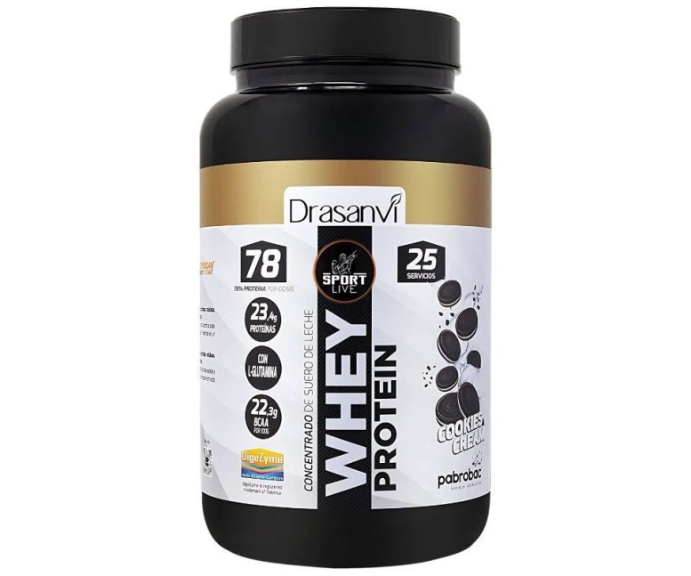 Whey proteína conc. Cookies and cream sport 750 gr Drasanvi