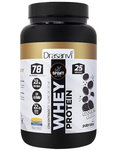 Whey proteína conc. Cookies and cream sport 750 gr Drasanvi
