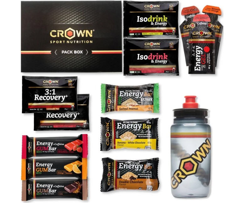 Pack endurance tester con bidón variado 1 pack - 550 ml Crown Sport Nutrition