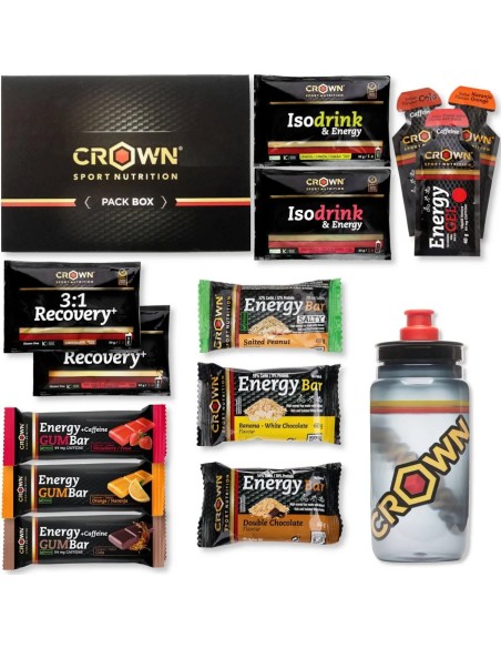 Pack endurance tester con bidón variado 1 pack - 550 ml Crown Sport Nutrition