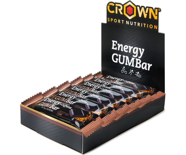 Energy gum bar cola + cafeína 12 tab - 30 gr Crown Sport Nutrition