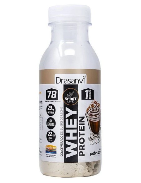 Botella Whey Proteína Capuchino Sport Live 30 gr Drasanvi