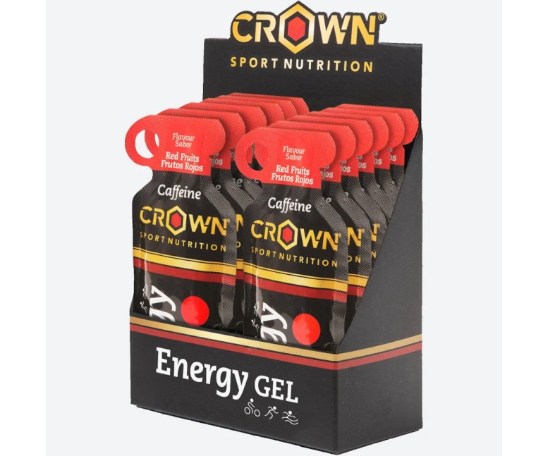 Energy gel frutos rojos + cafeína 12 cap - 40 gr Crown Sport Nutrition