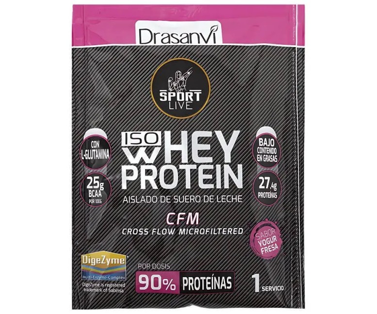 Whey proteína aislado yogur fresa sport live 30 gr Drasanvi