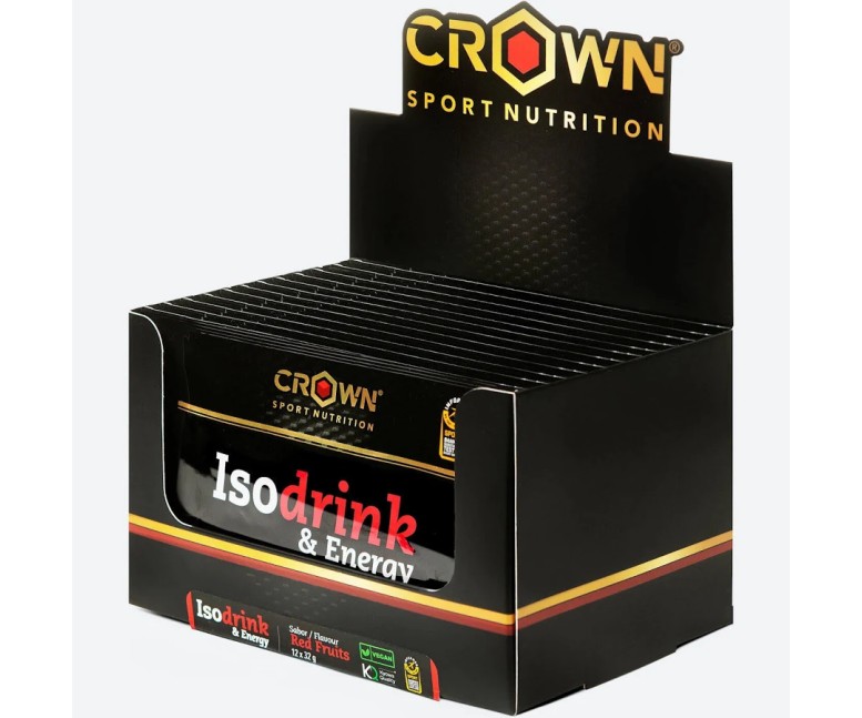 Isodrink & energy monodosis frutos rojos 12 cap - 32 gr Crown Sport Nutrition