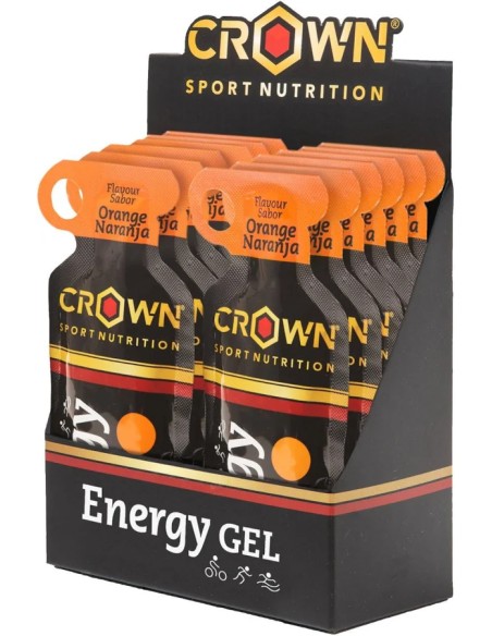 Energy gel naranja 12 cap - 40 gr Crown Sport Nutrition