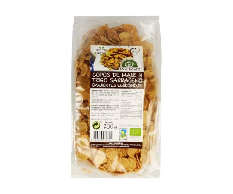 Copos de maíz trigo sarraceno crujientes bio 250 gr Eco Salim