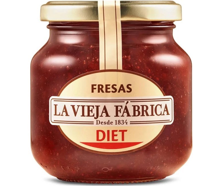 Mermelada de fresas diet con fructosa 280 gr La Vieja Fabrica