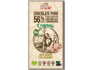 Chocolate negro 56% con jengibre eco