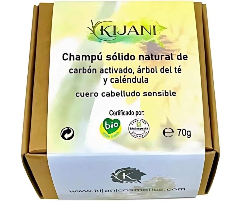 Champú sólido cabello sensible carbón activado 70 gr Kijani