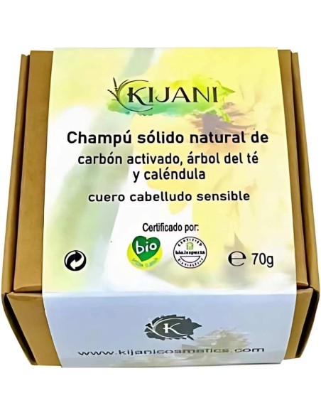 Champú sólido cabello sensible carbón activado 70 gr Kijani