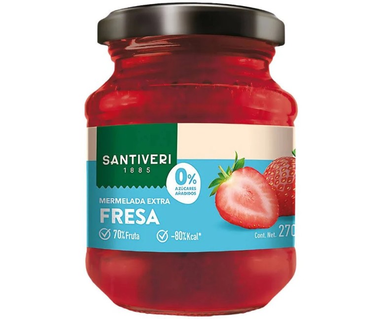 Mermelada fresa 0% azúcar 270 gr Santiveri