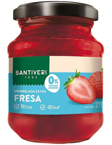 Mermelada fresa 0% azúcar 270 gr Santiveri