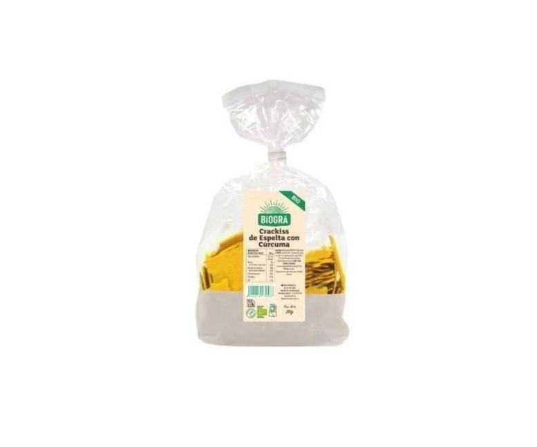 Crackiss espelta cúrcuma pimienta bio vegan 250 gr Biográ
