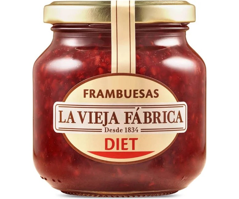 Mermelada de frambuesa diet con fructosa 280 gr La Vieja Fabrica