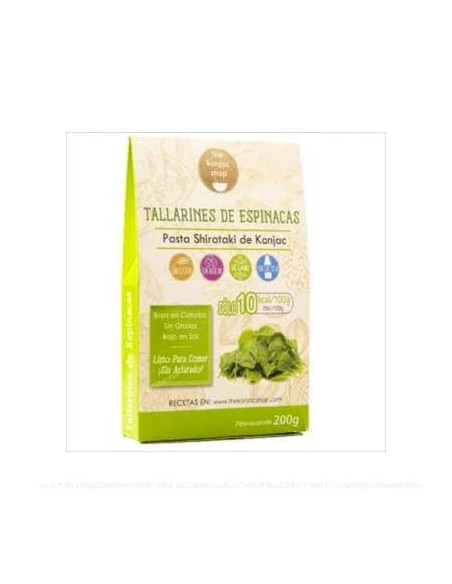 Tallarines de espinacas de konjac sg vegan 200 gr The Konjac Shop