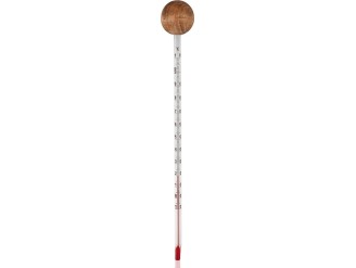 Termómetro analógico cristal-madera sin mercurio