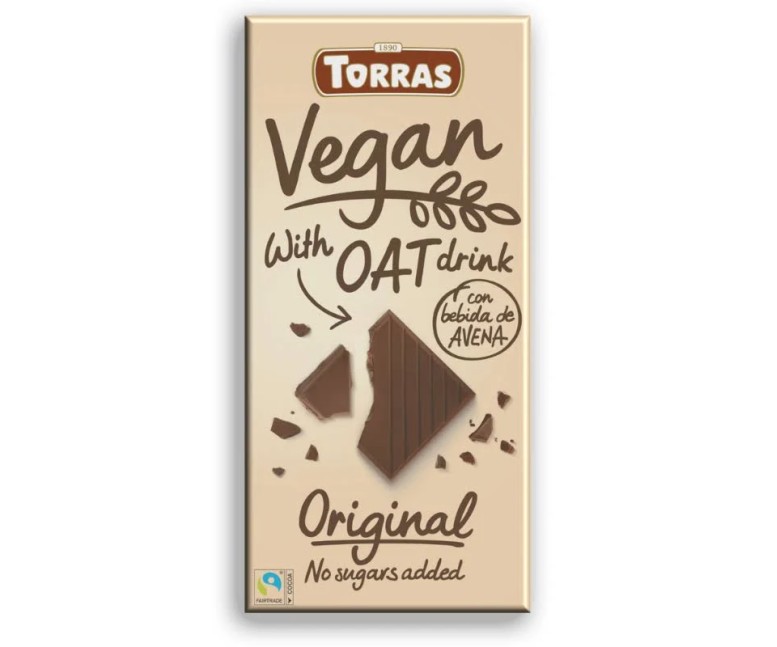 Chocolate con bebida avena vegan 100 gr Torras