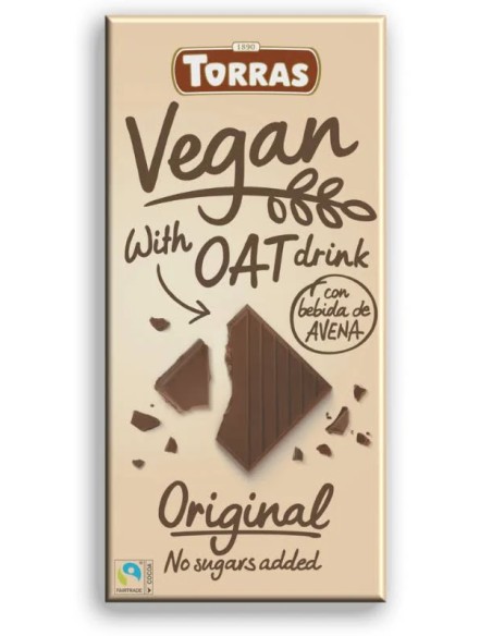 Chocolate con bebida avena vegan 100 gr Torras