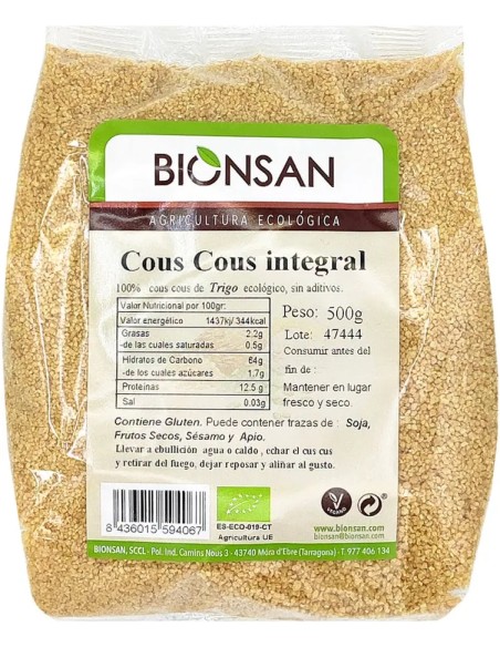 Cuscús integral eco - bionsan 500 gr Bionsan