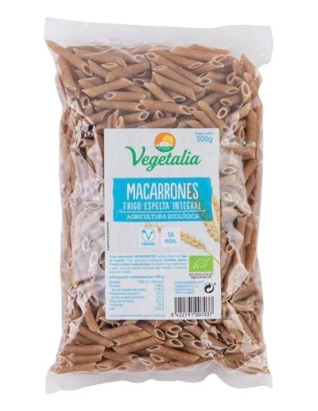Macarrones de espelta integral bio 500 gr Vegetalia
