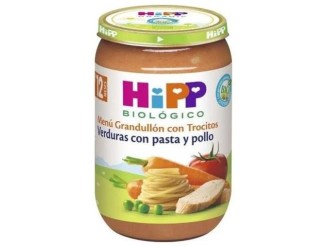 Puré-tarrito verduras con pasta y pollo bio