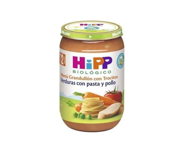 Puré-tarrito verduras con pasta y pollo bio 220 gr HiPP