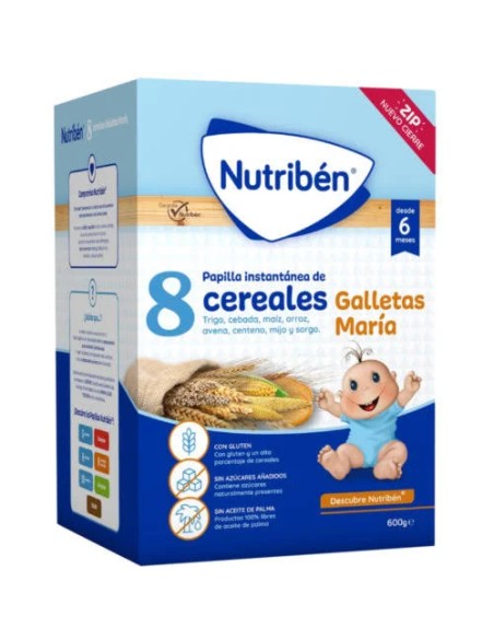 Nutribén 8 cereales galletas maría 600 gr Nutriben