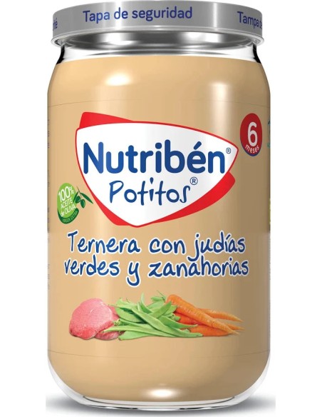 Nutribén puré-tarrito ternera-judías v-zanahoria 235 gr Nutriben