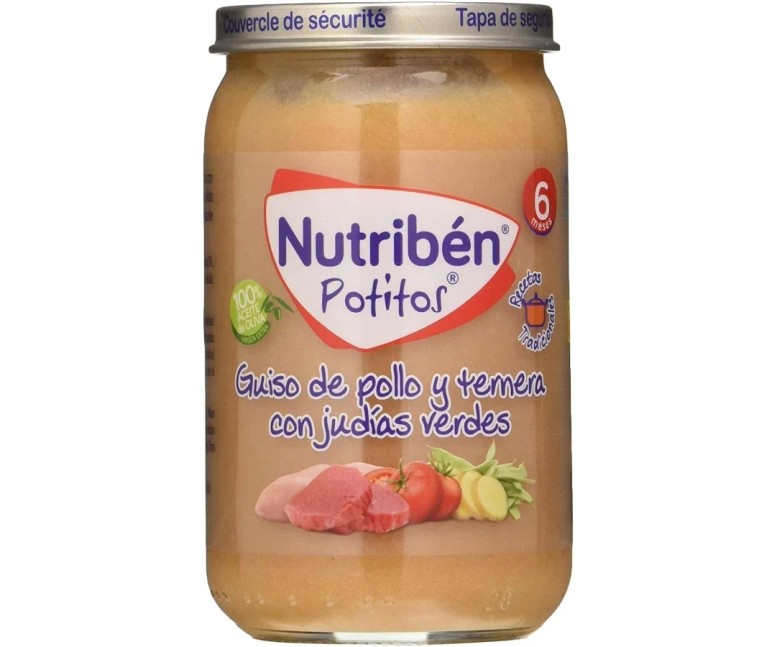 Nutriben puré-tarrito guiso pollo ternera judías 235 gr Nutriben