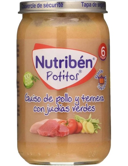 Nutriben puré-tarrito guiso pollo ternera judías 235 gr Nutriben