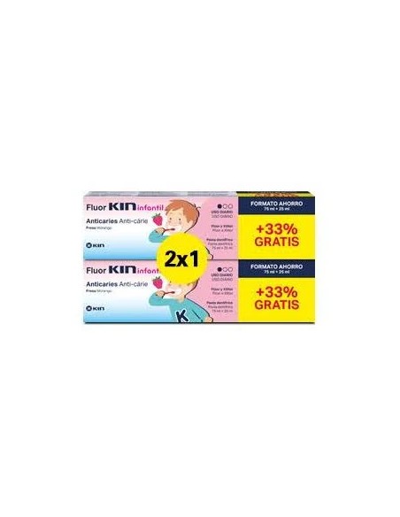 Fluor Kin Infantil Pasta 75 ml - 25 ml Kin