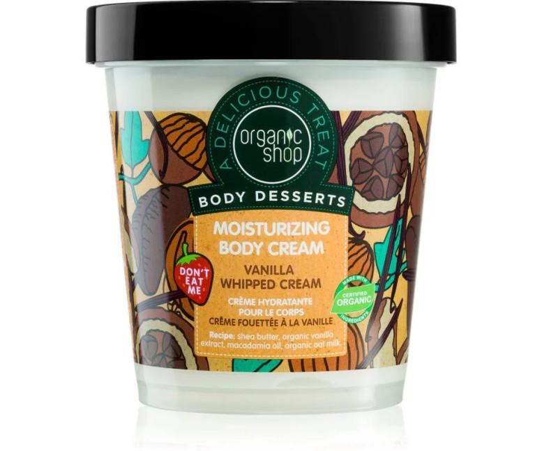 Crema corporal hidratante vainilla 450 ml Organic Shop