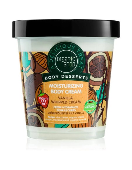 Crema corporal hidratante vainilla 450 ml Organic Shop