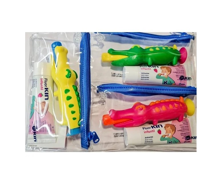 Cepillo dental Kin infan cocodrilo viaje pasta 25 gr Kin