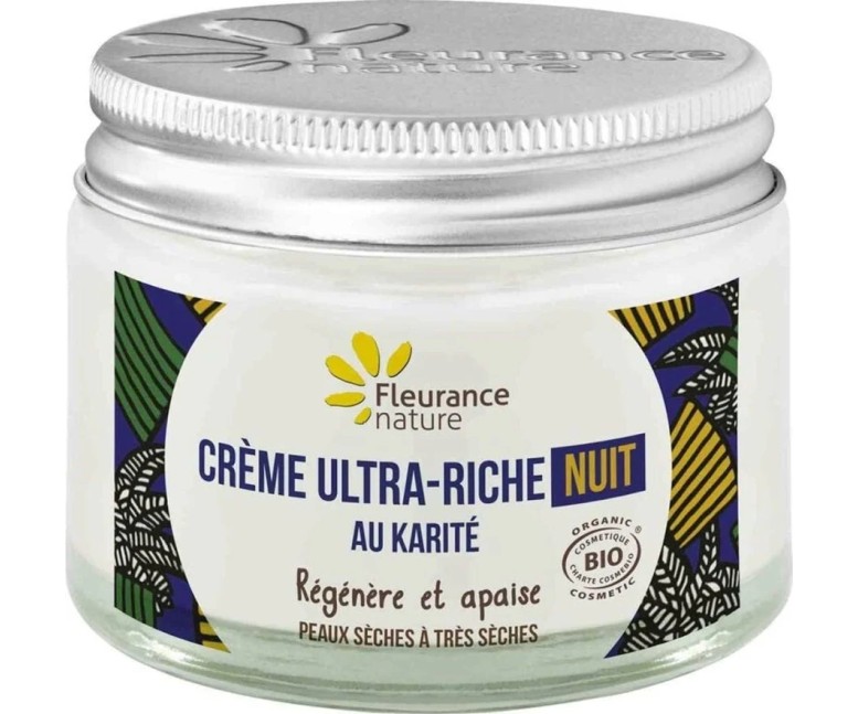 Crema de noche ultra rica con karité bio 50 ml Fleurance Nature