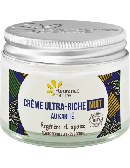 Crema de noche ultra rica con karité bio 50 ml Fleurance Nature