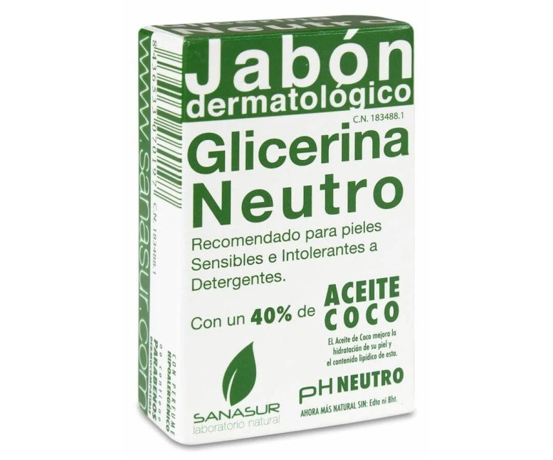 Jabón glicerina neutro 100 gr Sanasur
