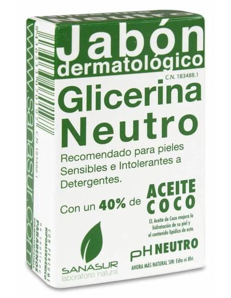 Jabón glicerina neutro 100 gr Sanasur
