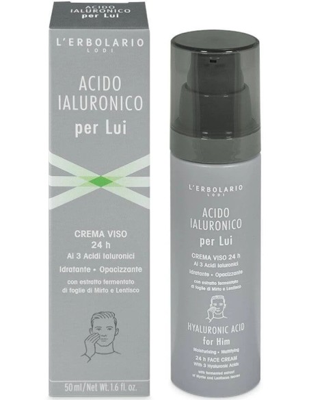 Ácido hialurónico hombre crema cara 24 horas 50 ml L'Erbolario