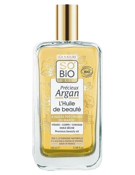 Aceite seco cara, cuerpo, cabello argán 100 ml So Bio Etic